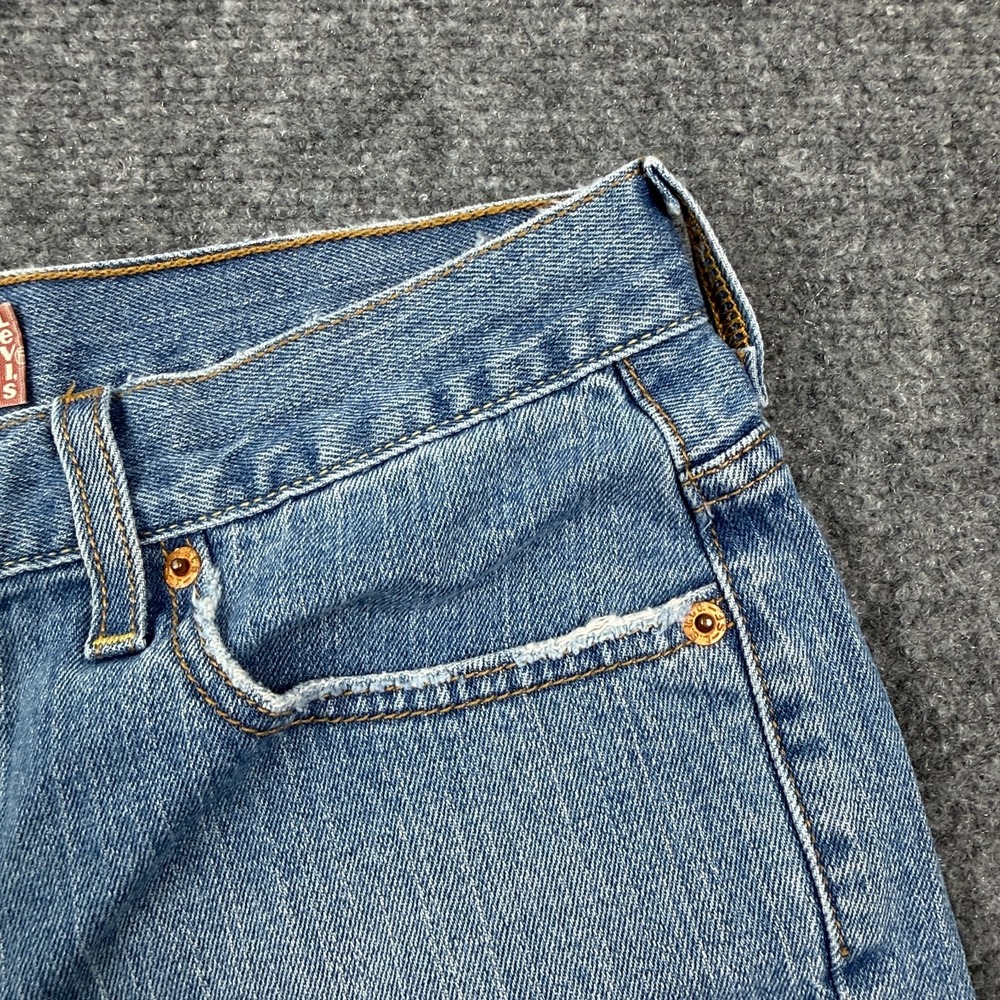 Vintage Levis 515 Jean Shorts Womens 10 Blue Denim Rolled Cuff Bermuda Y2K - Picture 14 of 15